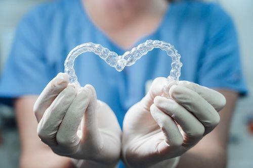clear aligners in a shape of a heart